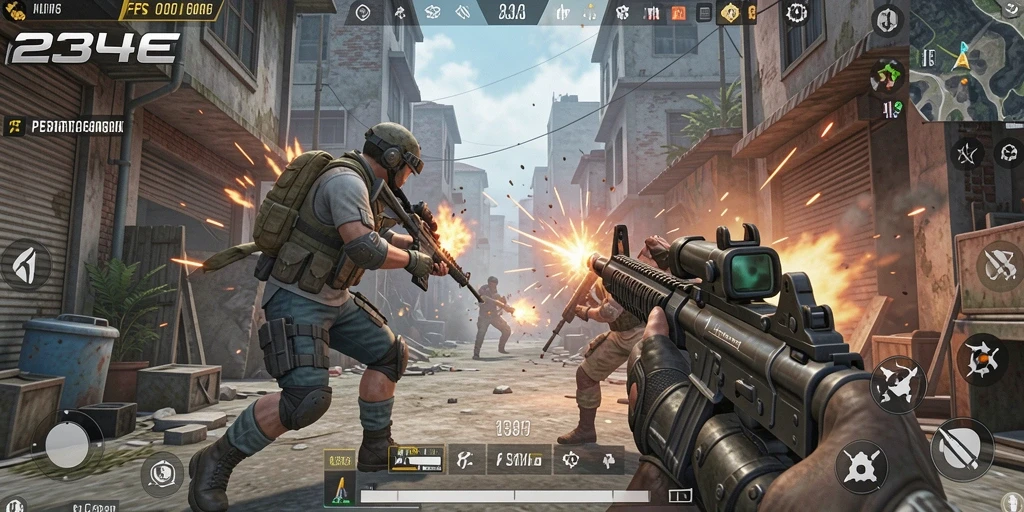 Gameplay menarik dalam pertempuran FPS yang intens.