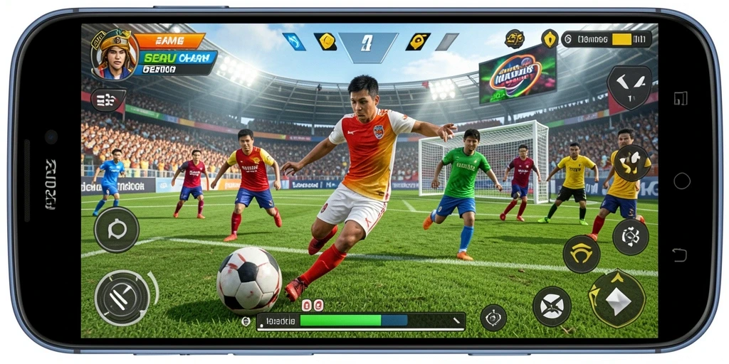 Gameplay A200M yang menarik dan kompetitif di arena olahraga.