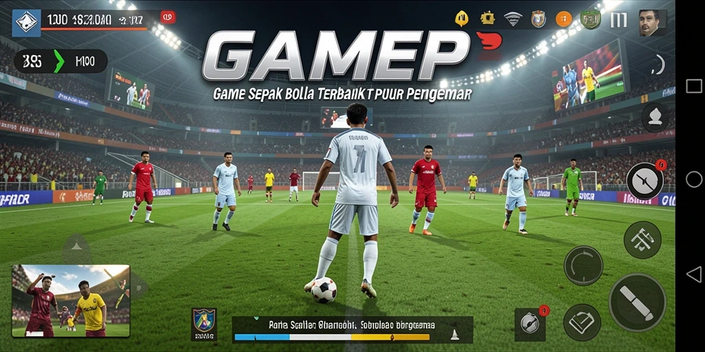 Tampilan permainan GAMERP yang mendebarkan di lapangan sepak bola.