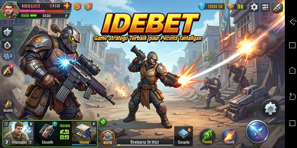 Screenshot gameplay IDEBET menampilkan aksi pertempuran yang mendebarkan dan strategi yang dinamis.