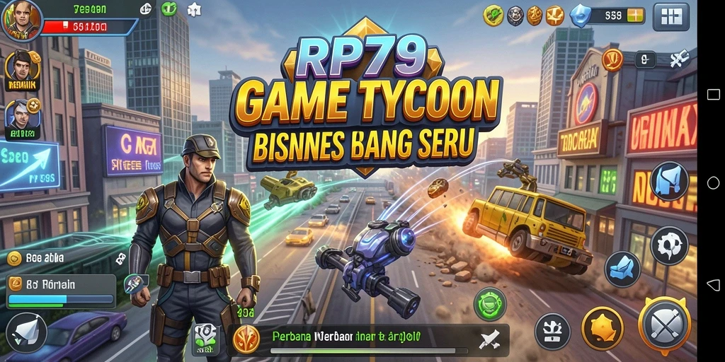 Tangkapan layar gameplay menunjukkan simulasi bisnis yang seru.