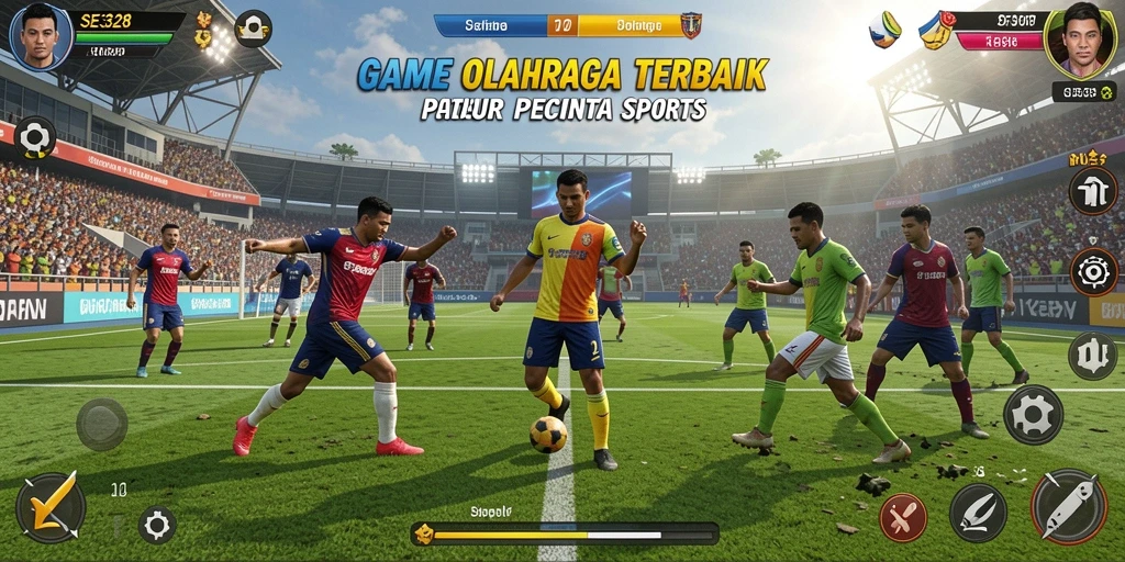 Tangkapan layar menunjukkan aksi seru dalam permainan olahraga SE328.
